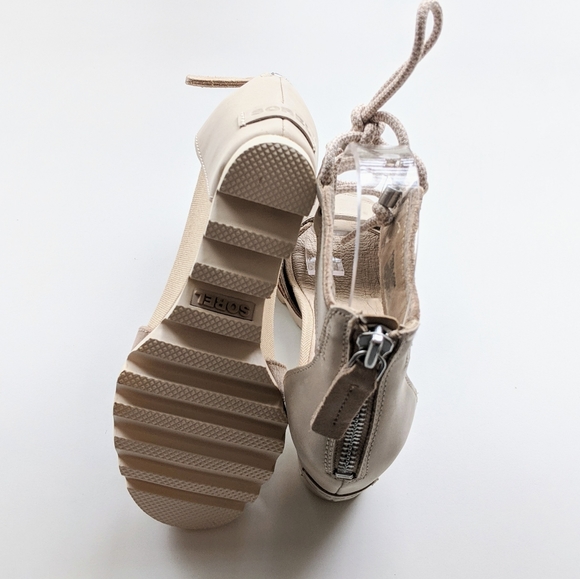 Sorel Joanie Ankle Lace Wedge Leather Sandals - Picture 6 of 7